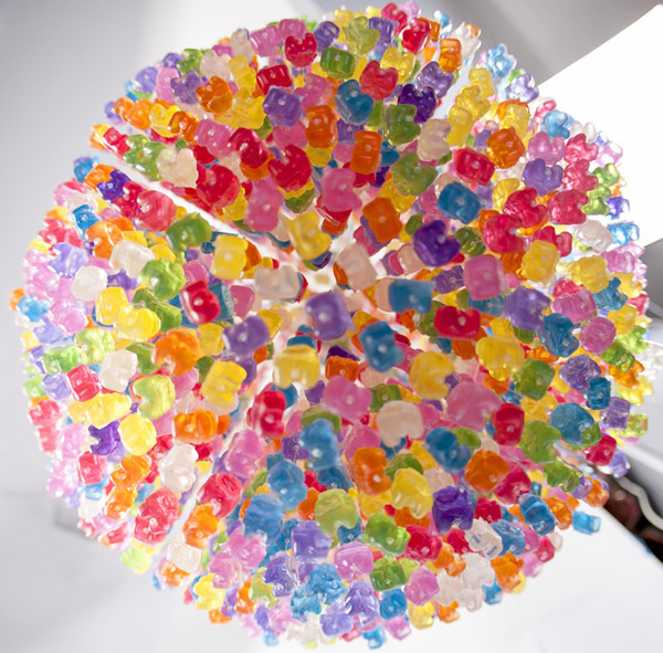 Chandelier Made from 3,000 Gummy Bears by Kevin Champeny #candy #chandelier #bears #gummy
