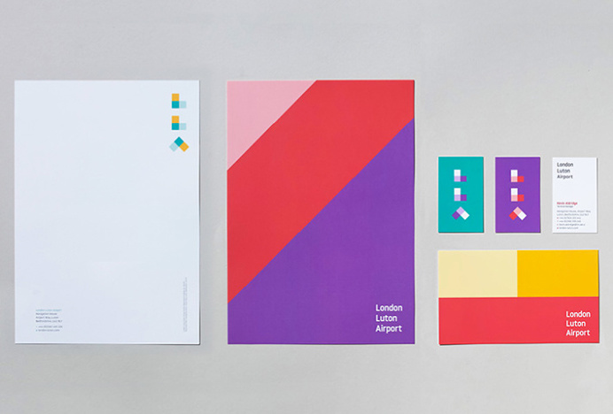 London Luton Airport by Ico Design and Atipo #stationary #brand design #colourful