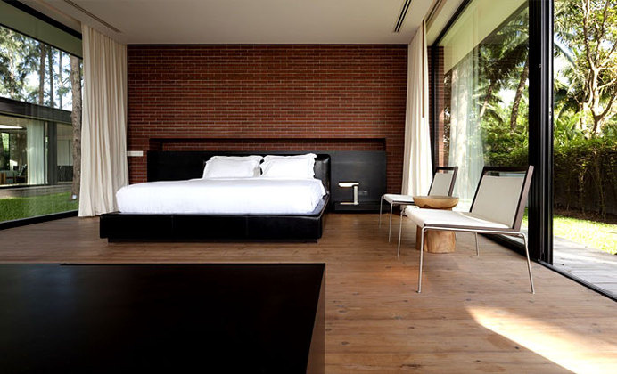 Seafront House as Paradise Retreat at Thailand floor to ceiling bedroom design #interior #bedroom #design