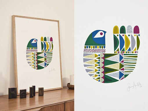 Screen Print Poster #print #geometric #bird #screen #poster
