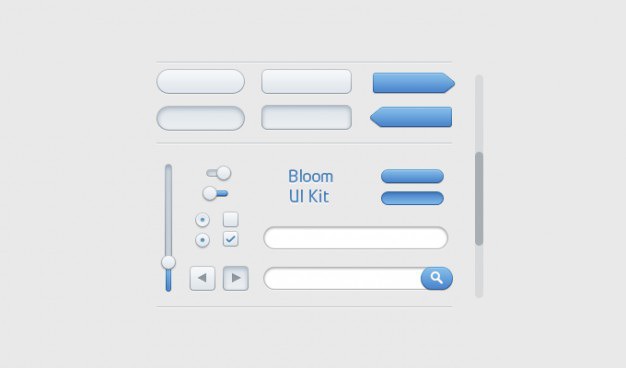 Bloom ui kit Free Psd. See more inspiration related to Ui, Ui kit, Horizontal, Kit and Bloom on Freepik.