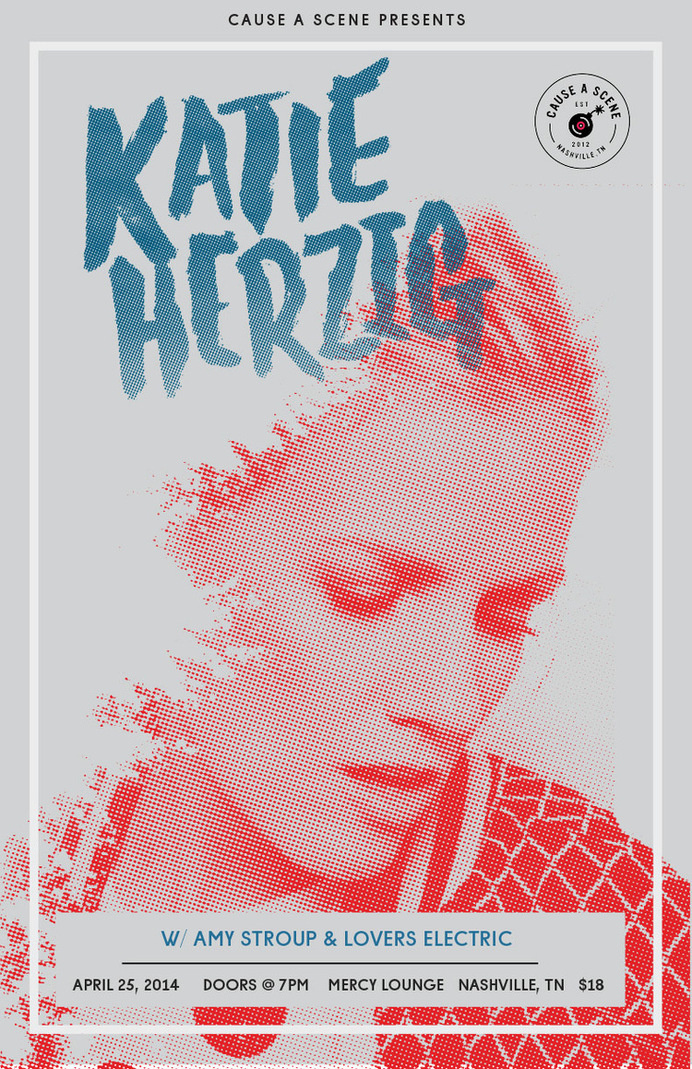 Katie Herzig — JDSN— Nashville based graphic designer for big brands and great bands #halftone #lettering #ink #katie #gig #portrait #poster #concert #herzig