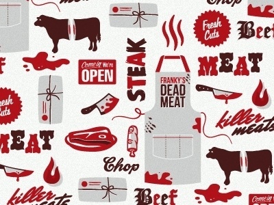 Dribbble - Look Out Franky by Shed Labs #dead #look #cow #out #steak #labs #meat #franky #shed