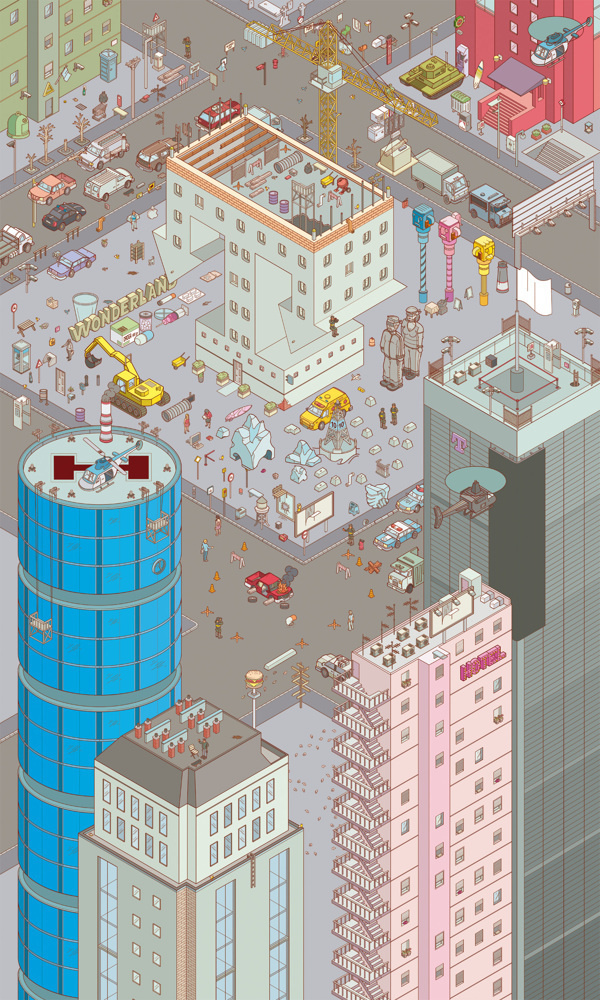 Chaos City on Behance #city #illustration #isometric