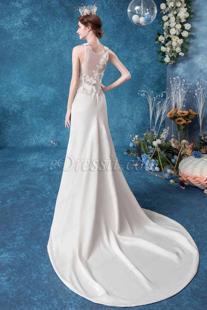 eDressit Sexy Halter Lace Back Long Wedding Bridal Dress (36225207)