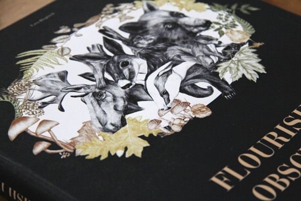 Flourish in obscurity – childbook cover by Lara Bispinck, via Behance #deer #elements #book #badger #squirrel #cover #elk #illustration #realistic #animals #bear #forest