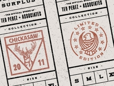 Dribbble - The General's Surplus - Shirt Tags by Alex Rinker #stamp #badge #packaging #seal #logo #typography