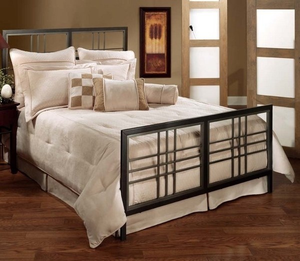 Bedroom with irom bed and painting #interior #paintings #bedroom #decor #art #painting