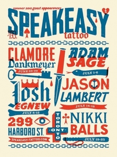 Typography / Speakeasy Tattoo Poster | Flickr - Photo Sharing! #illustration #typography