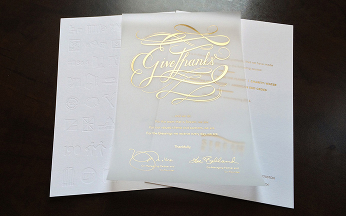 Give Thanks Cards #card #foil stamp #vellum #typography #lettering