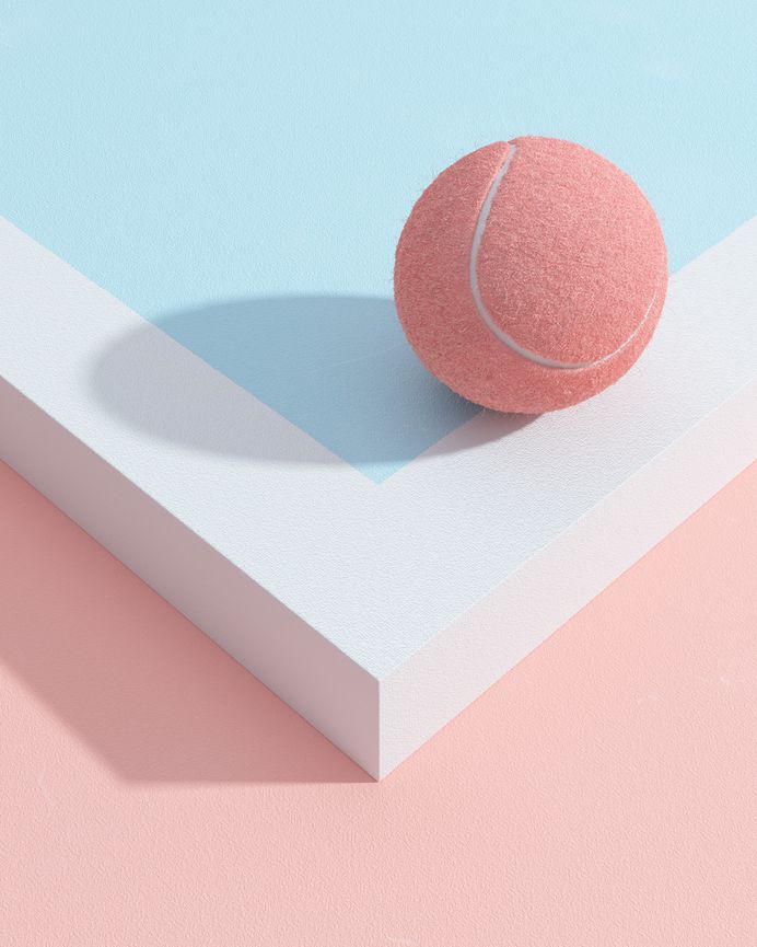 Tennis, from molistudio #surreal #minimalism #pastel #3D #graphic #sport