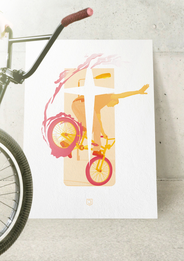 Rock Out #bmx #mag #jamesp0p #oconnell #manchester #uber #stunt #anonymous #james #illustration #trick #bike #poster