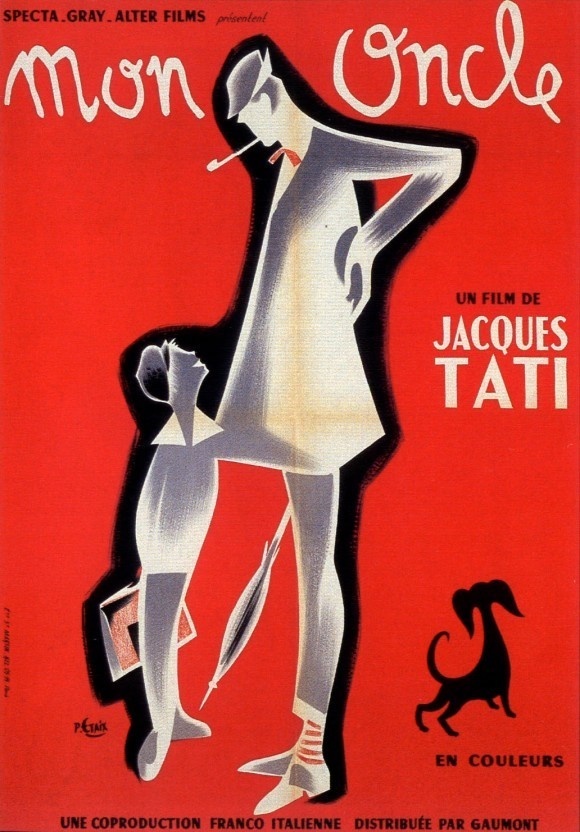 Design Inspiration through Film Art: Mon Oncle #red #french #poster #dog