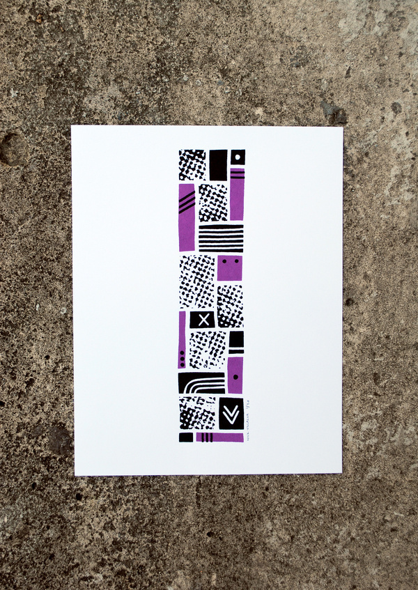 The Letter I #print #screenprint #screen #eye #alphabet #letter #purple #type #typography