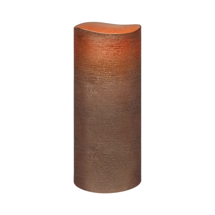 Rose Gold Distressed Textured Wax LED Flameless Candle, 8 x 20 cm