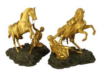 A Bronze Composition of a Pair of Horse Tamers from Anichkov Bridge Group