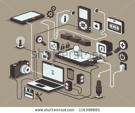 stock vector : web and social media icons, vector elements, #gadgets