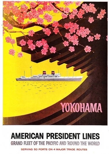 yokohama.jpg (image) #illustration #yellow #travel #vintage