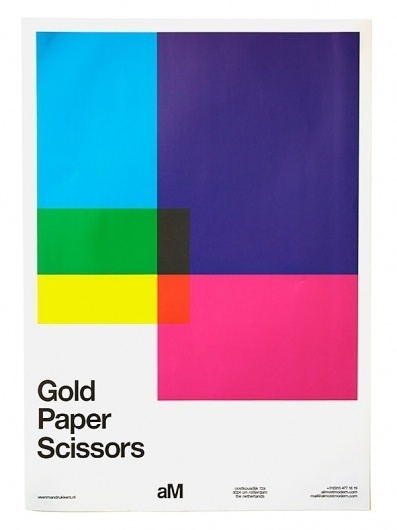 almost Modern : Gold Paper Scissors #helvetica #geometric #poster #typography
