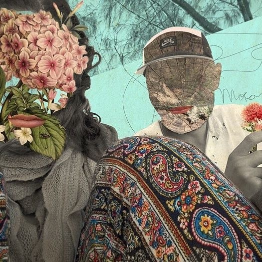 Trip to Mozambique #collage #art #digital #nature #botanical #wood #design #vintage #flowers