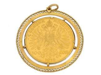 Pendants: Coin Pendants, 100 Kronen, Austria In 1915, Hand Work