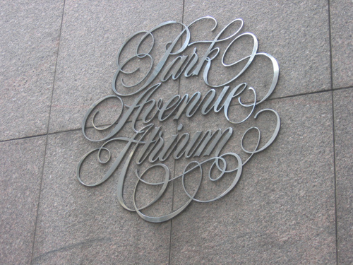 Typeverything.com Park Avenue Atrium. (ViaÂ Mr. Schwartz) #signage #script