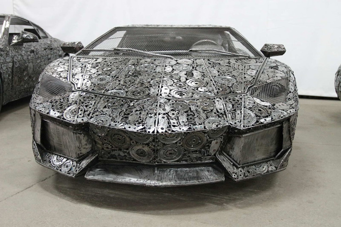 Life-Size Cars Created by Artists from Recycled Metals