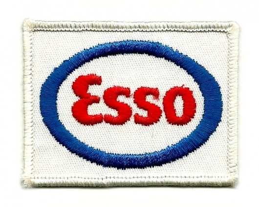 All sizes | Vintage Uniform Patch - Esso Gasoline | Flickr - Photo Sharing! #mark #logotype #red #retro #logo #esso #vintage #blue #wordmark