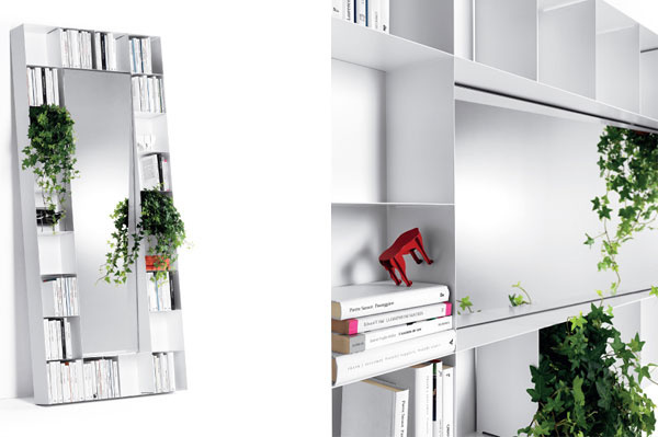 Bookcase and mirror by Marcello Ziliani