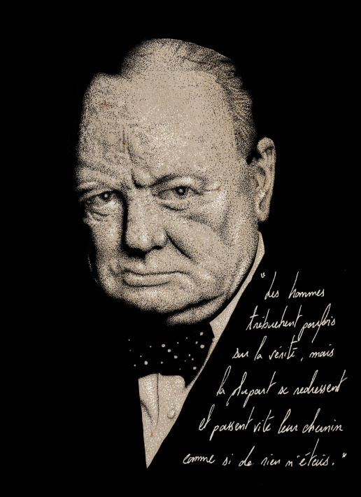 Editorial illustration #churchill #quotes #dots #winston #illustration