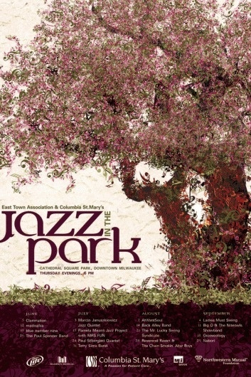 Jazz in the Park '08 by Svetlana Kluz at Coroflot #tree #print #design #graphic #poster