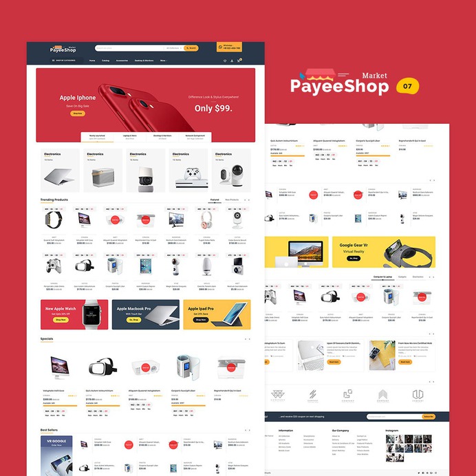 #PayeeShop #Electronics #Appliances - #Shopify Multi-Purpose Responsive #Theme | #TemplateTrip #eCommerce #Website #Design