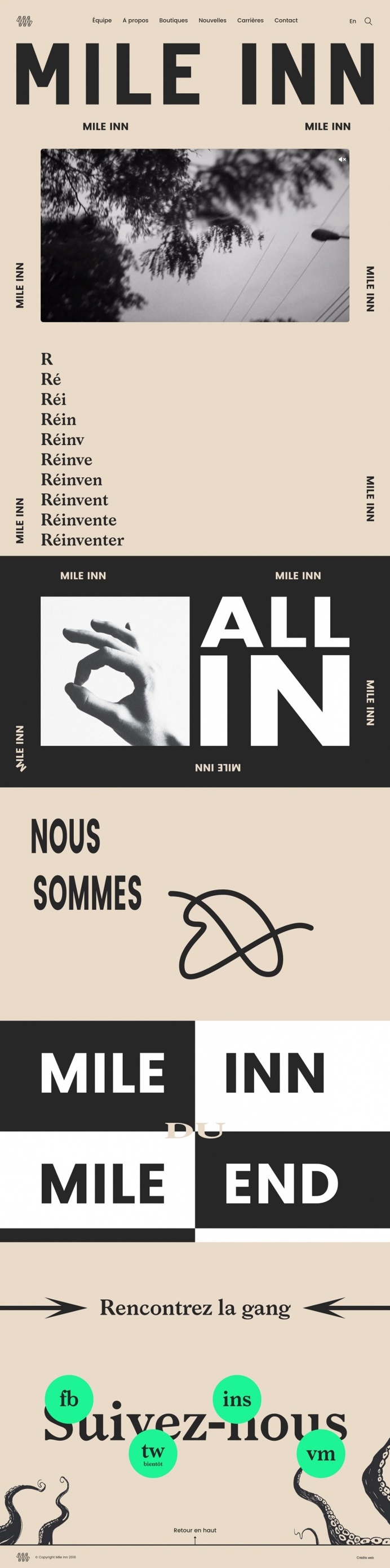 mile inn french francais webdesign website beautiful portfolio modern typography type design award site of the day beauty beautiiful new nic