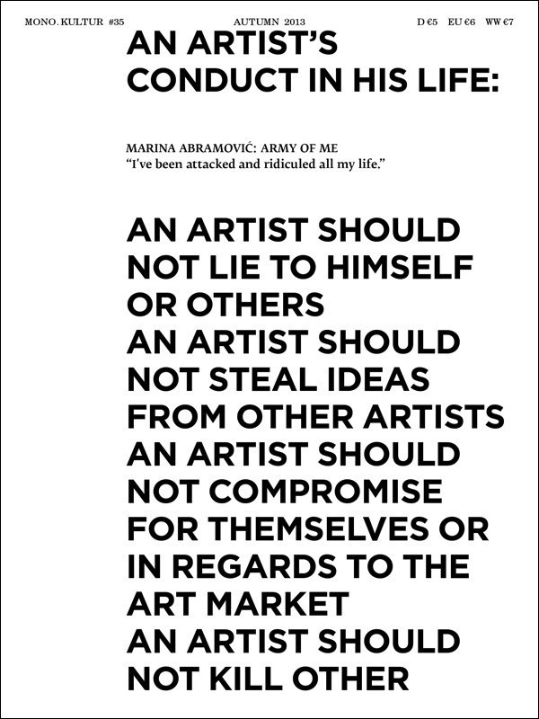 mono.kultur #35 | MARINA ABRAMOVIĆ