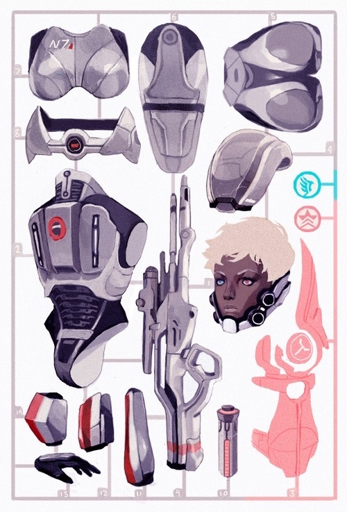 30 DAY CHALLENGE // DAY FIVE // YOUR FAVORITE OUTFITMaster Grade Spectre Ver. Femshep! My outfit in ME3 #molotov #illustration #cocktail