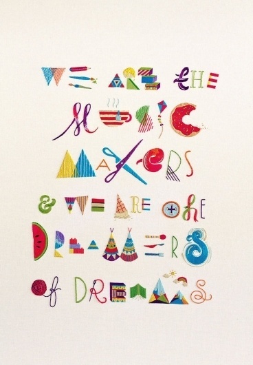 Makers, Dreamers - handmade embroidery on the Behance Network #design #poster