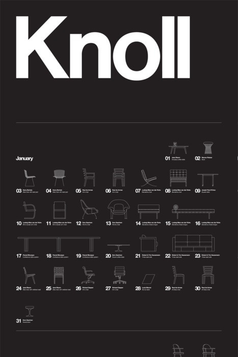 "Knoll" by NB: Studio. #design #icons #illustration #furniture #knoll #poster