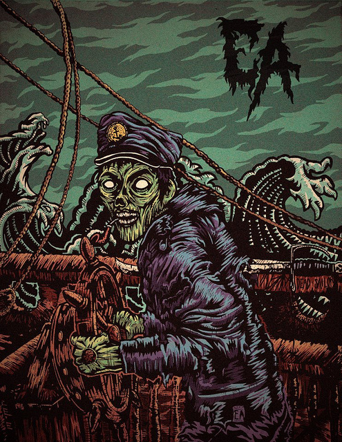 Dead Sailor #draw #sailor #zombie #illustration #sea #monster #dead #anchor