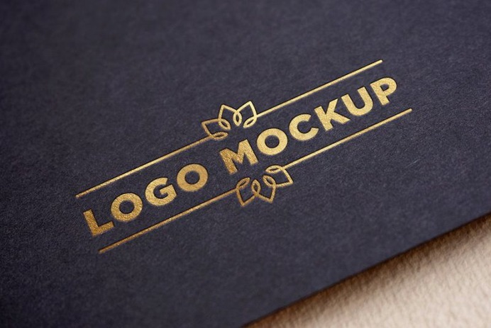 Realistic Gold Logo Mockup PSD