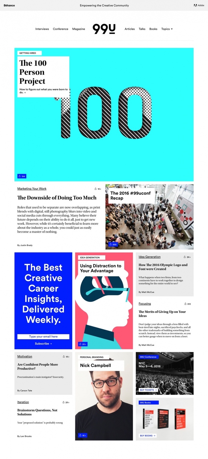 99u.com website desigblog modern simple talk online magazine 99u www.mindsparklemag.com mindsparkle mag
