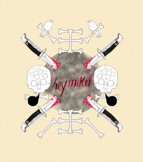 heymikel! #illustrations #skull #knife #heymikel #bones