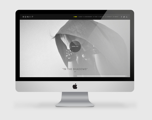 RONIIT Website Design and Brand Identity on Behance #website #minimal #webdesign #blackandwhite #fullscreen