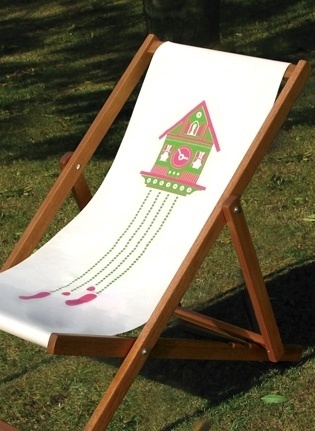 Made By Morris #printed #silkscreen #pink #chair #deck #hand #green