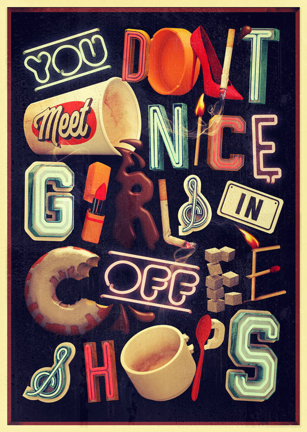 Thomas Burden | Handsome Frank Illustration Agency #letters #retro #nice #illustration #vintage #signs #coffee #type #50s #typography