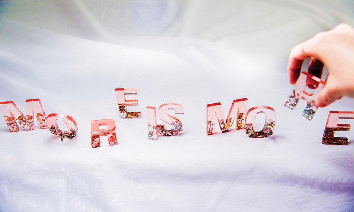 More is More #univers #red #less #more #experimental #material #is #hands #typography