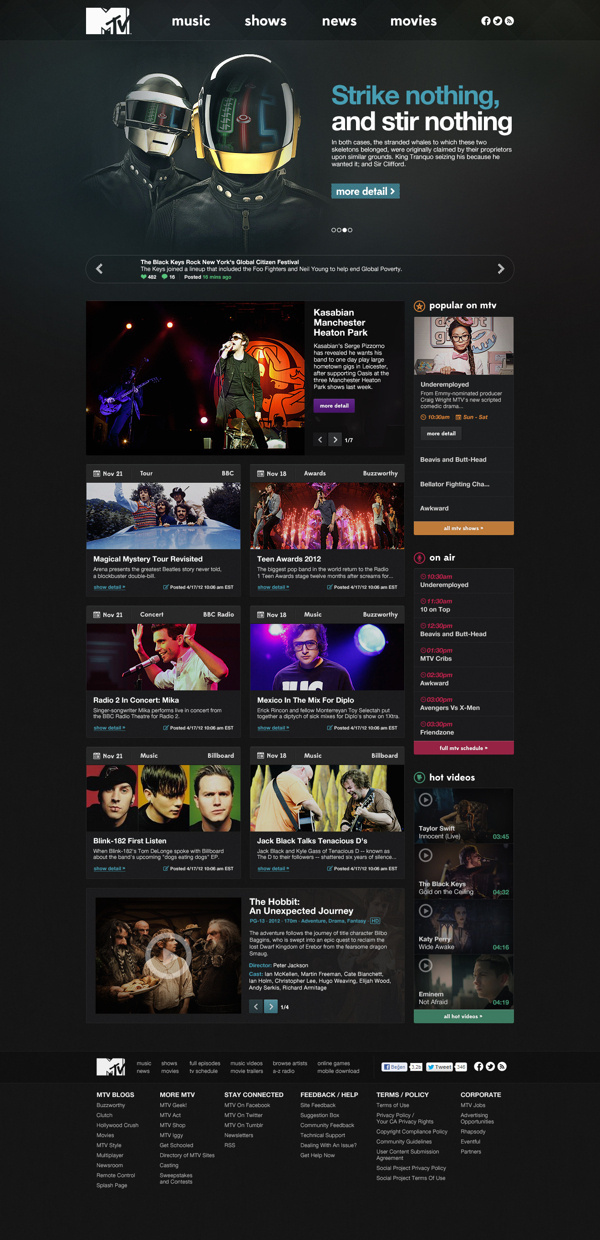 MTV.com Redesign by Oğuz Atılan #web