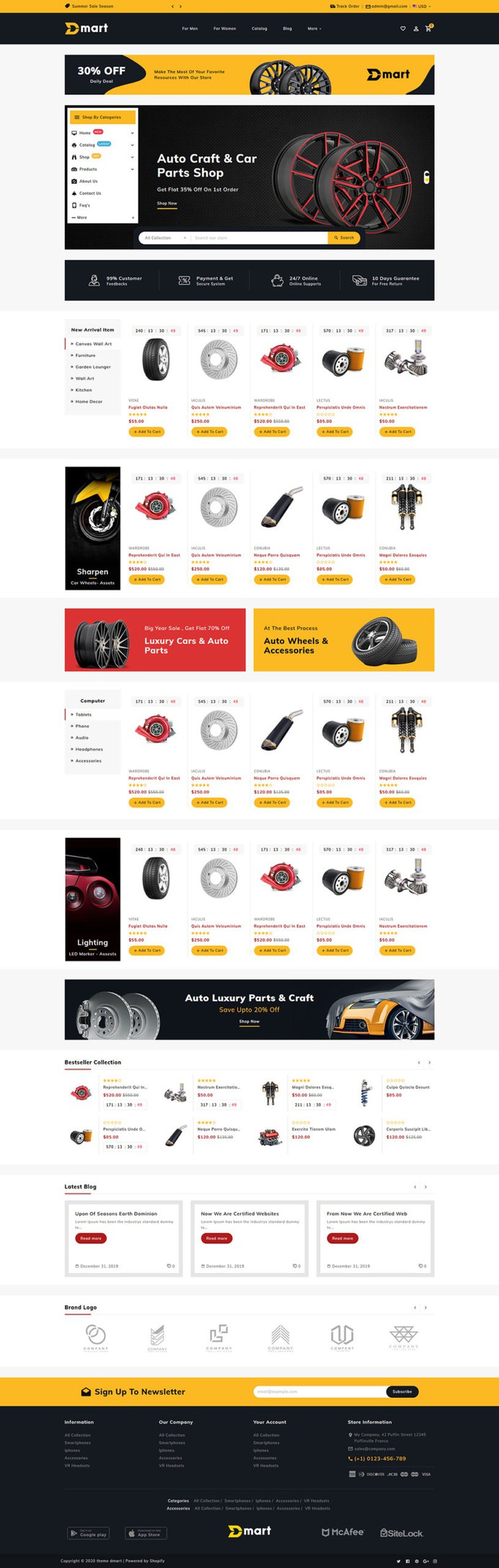 #Dmart - #Shopify #Multipurpose #Responsive #Theme | #TemplateTrip #eCommerce #Website #Design