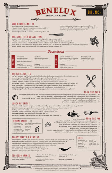 Cafe Benelux Menu Design By Rev Pop #branding #pop #menu #design #restaurant #starr #rev #scott