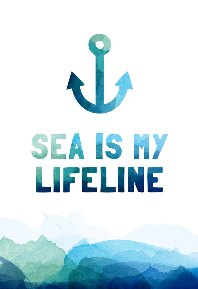 Sea #line #illustration #sea #waves #life