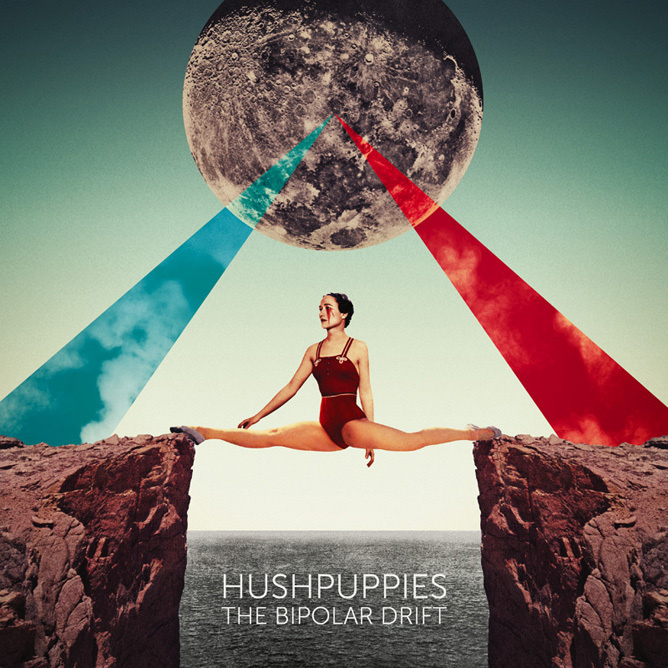 Julien Pacaud / Hushpuppies / colagene.com #sky #gym #cliff #strech #galaxy #surrealistic #moon